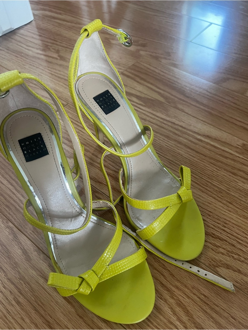 Yellow Strappy Bow Sandals by White House Black Market